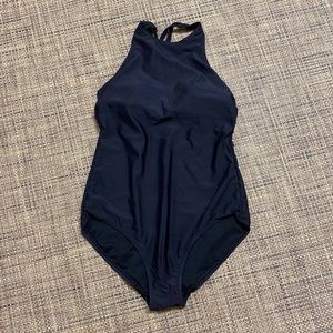 8 10 one piece black swimsuit Time and Tru